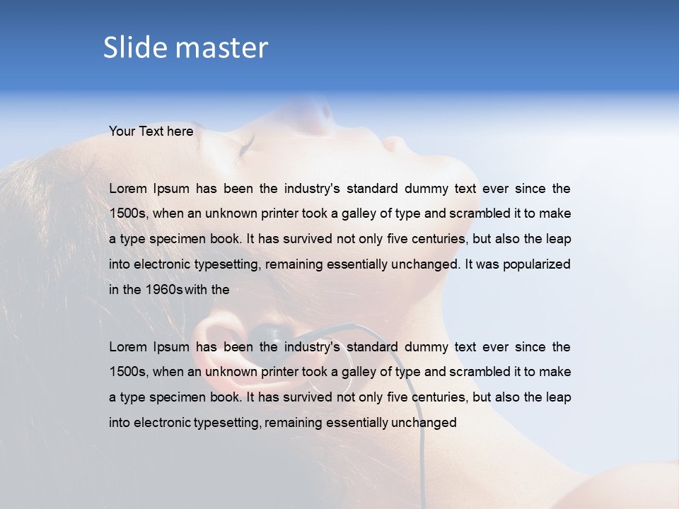 Alone Sunbathe Pleasure PowerPoint Template