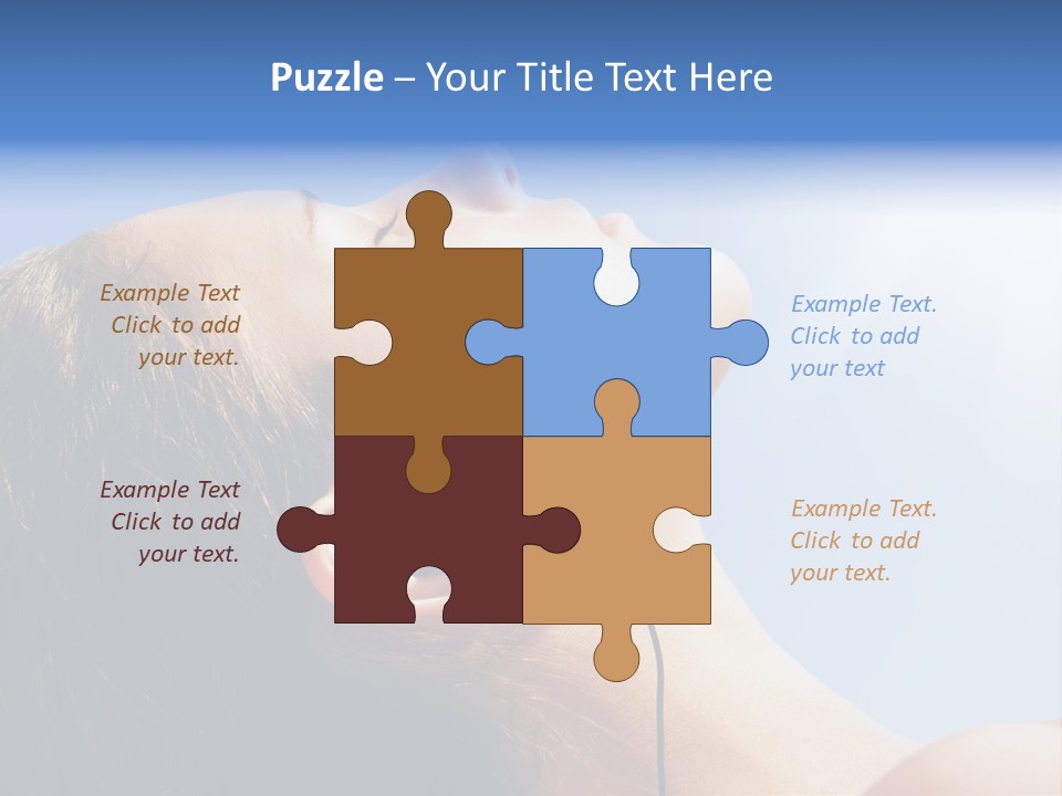 Alone Sunbathe Pleasure PowerPoint Template