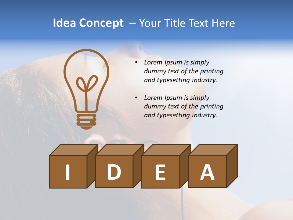 Alone Sunbathe Pleasure PowerPoint Template