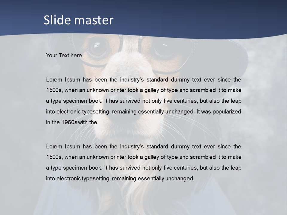 A Dog Wearing A Blue Hat And Glasses PowerPoint Template