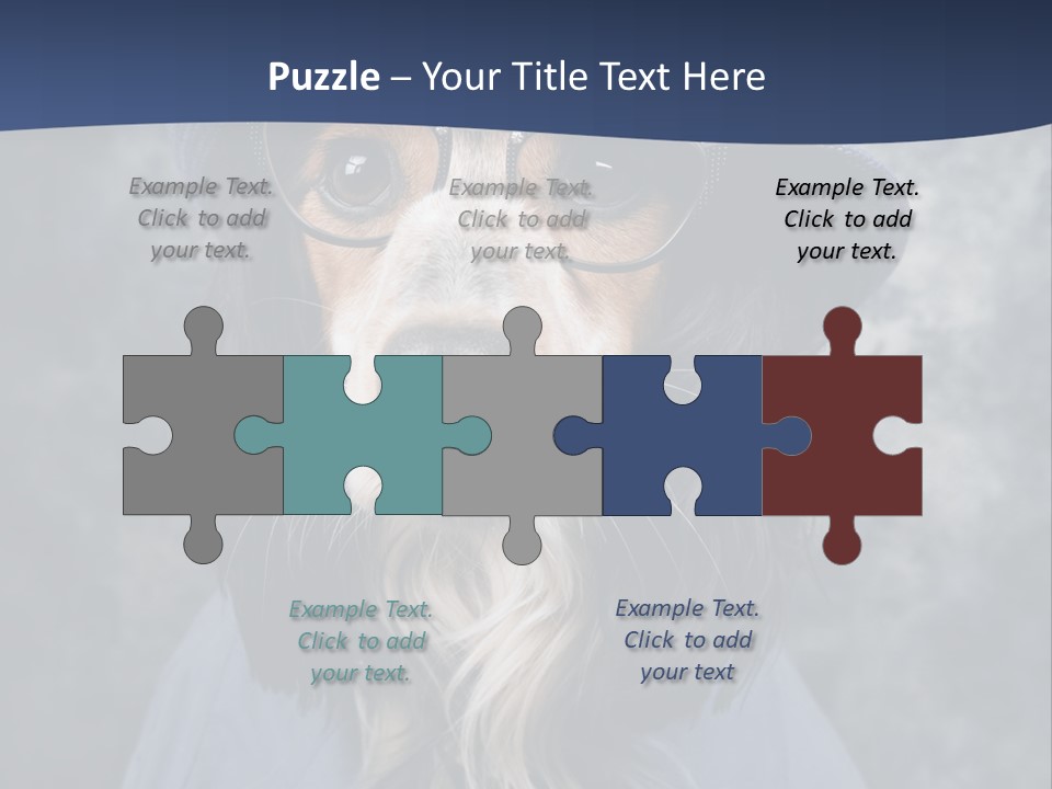 A Dog Wearing A Blue Hat And Glasses PowerPoint Template