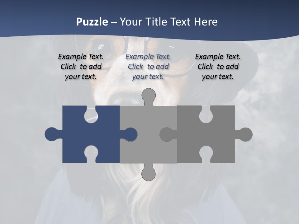 A Dog Wearing A Blue Hat And Glasses PowerPoint Template