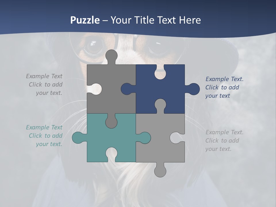 A Dog Wearing A Blue Hat And Glasses PowerPoint Template