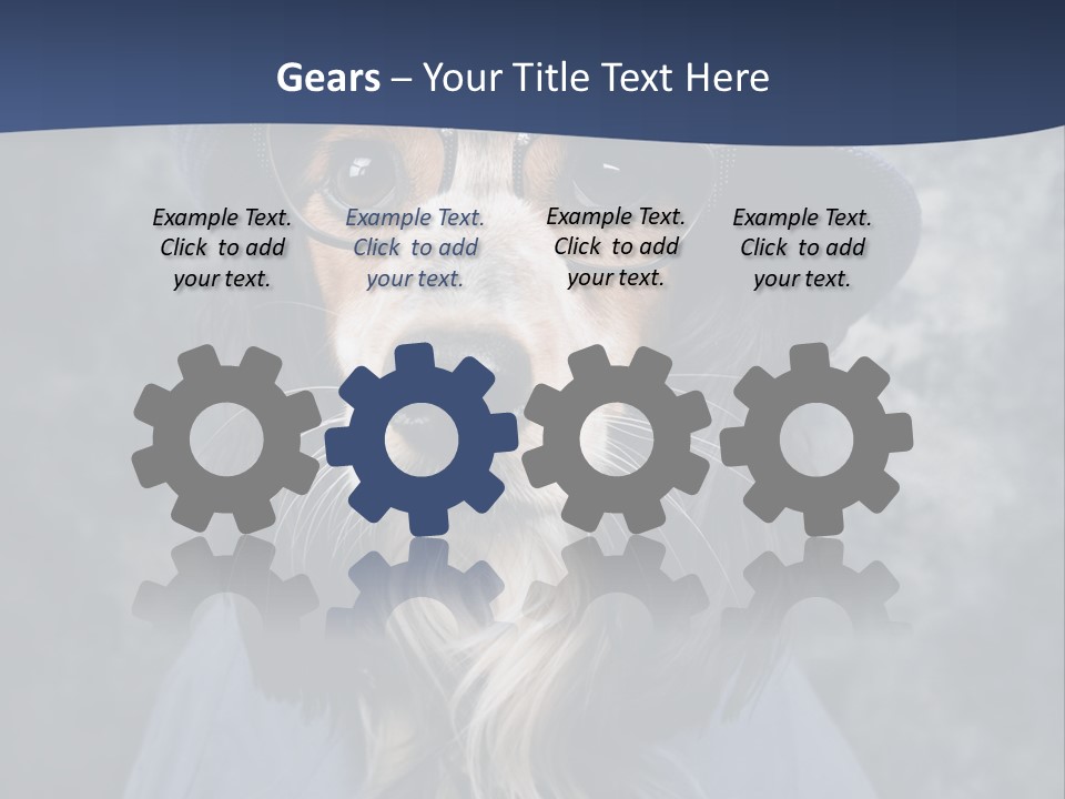 A Dog Wearing A Blue Hat And Glasses PowerPoint Template