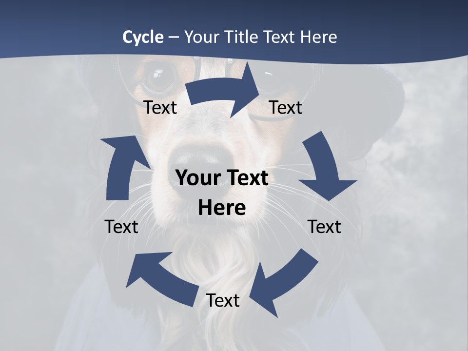 A Dog Wearing A Blue Hat And Glasses PowerPoint Template