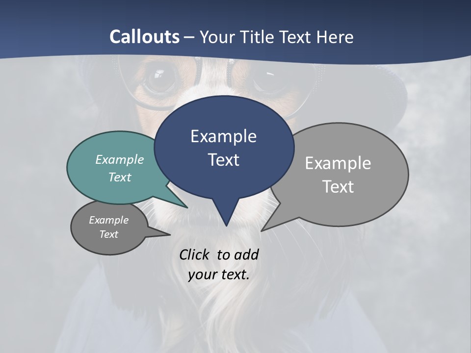 A Dog Wearing A Blue Hat And Glasses PowerPoint Template