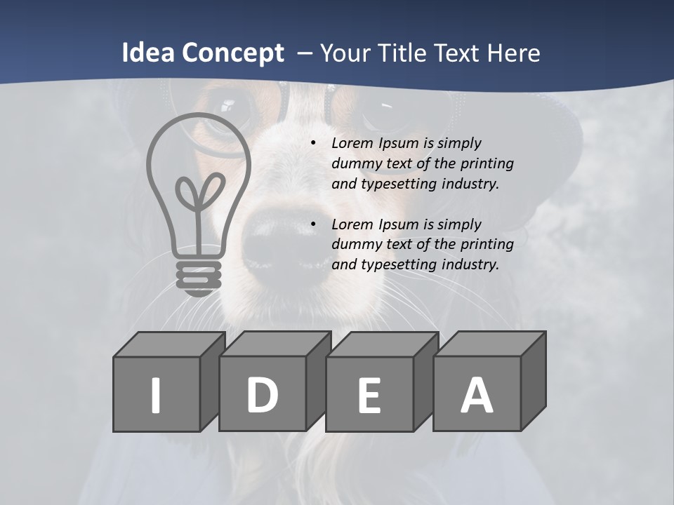 A Dog Wearing A Blue Hat And Glasses PowerPoint Template