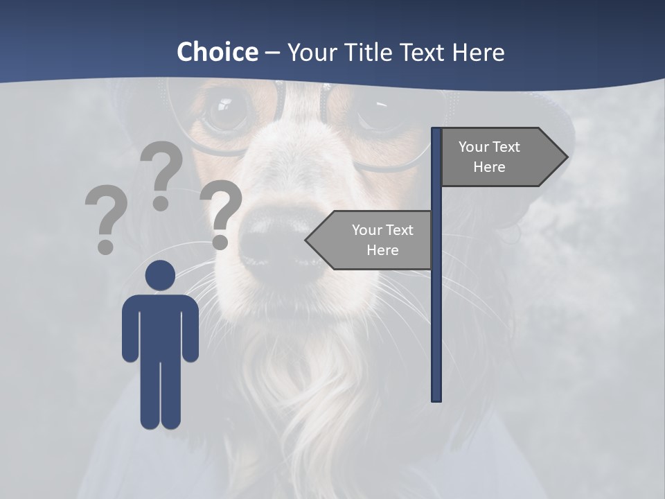 A Dog Wearing A Blue Hat And Glasses PowerPoint Template