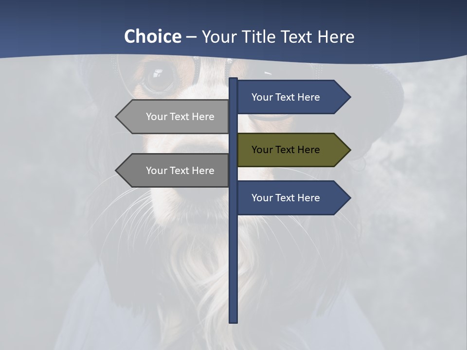 A Dog Wearing A Blue Hat And Glasses PowerPoint Template