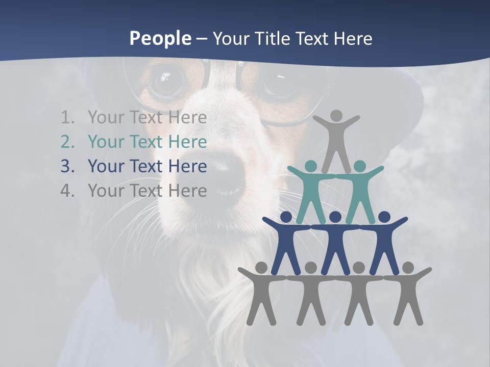 A Dog Wearing A Blue Hat And Glasses PowerPoint Template