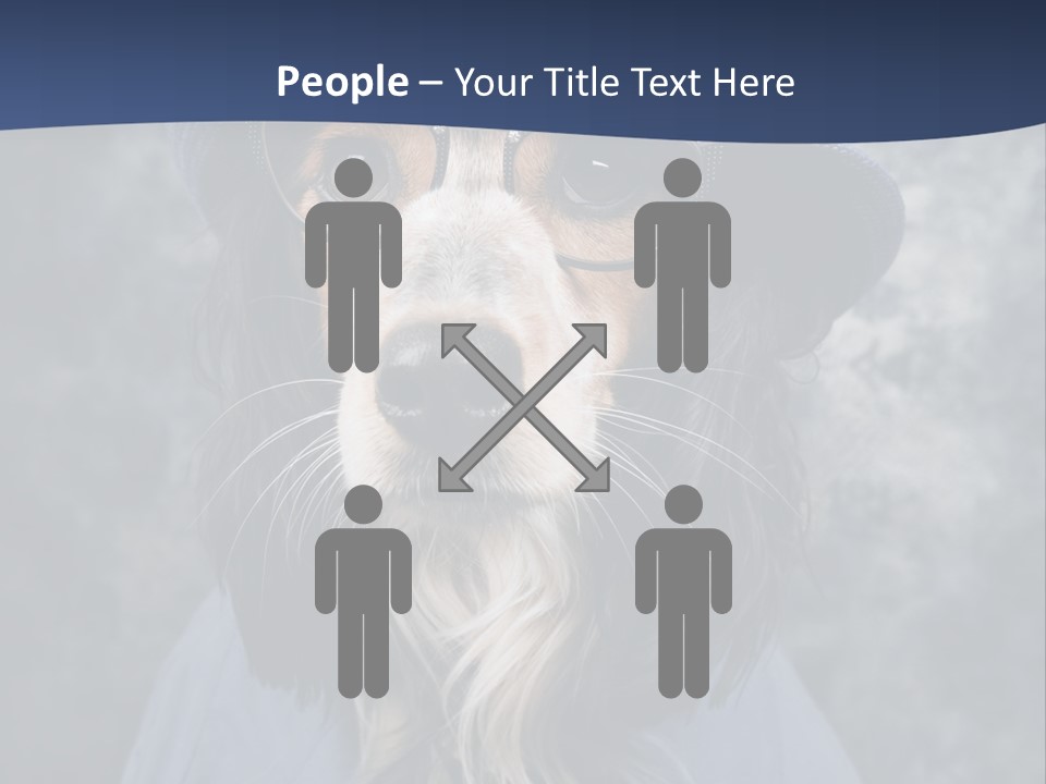 A Dog Wearing A Blue Hat And Glasses PowerPoint Template