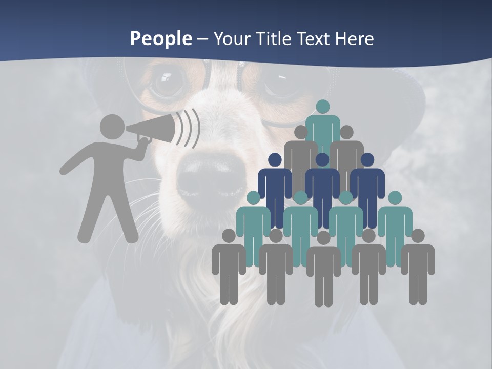 A Dog Wearing A Blue Hat And Glasses PowerPoint Template