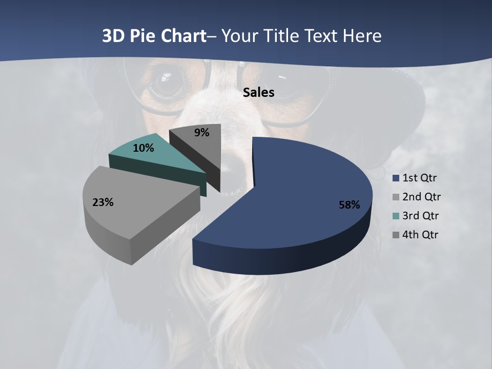 A Dog Wearing A Blue Hat And Glasses PowerPoint Template