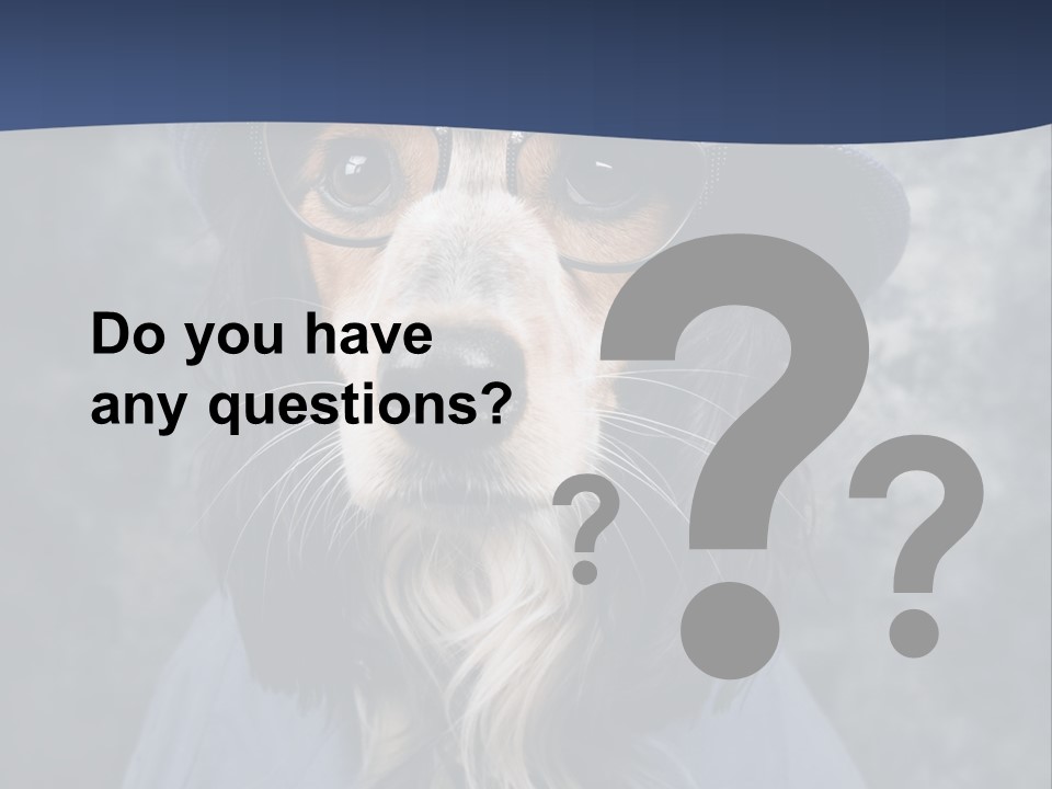 A Dog Wearing A Blue Hat And Glasses PowerPoint Template