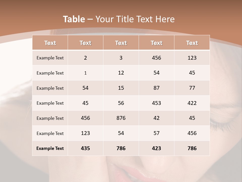 Hair Caucasian Cheek PowerPoint Template
