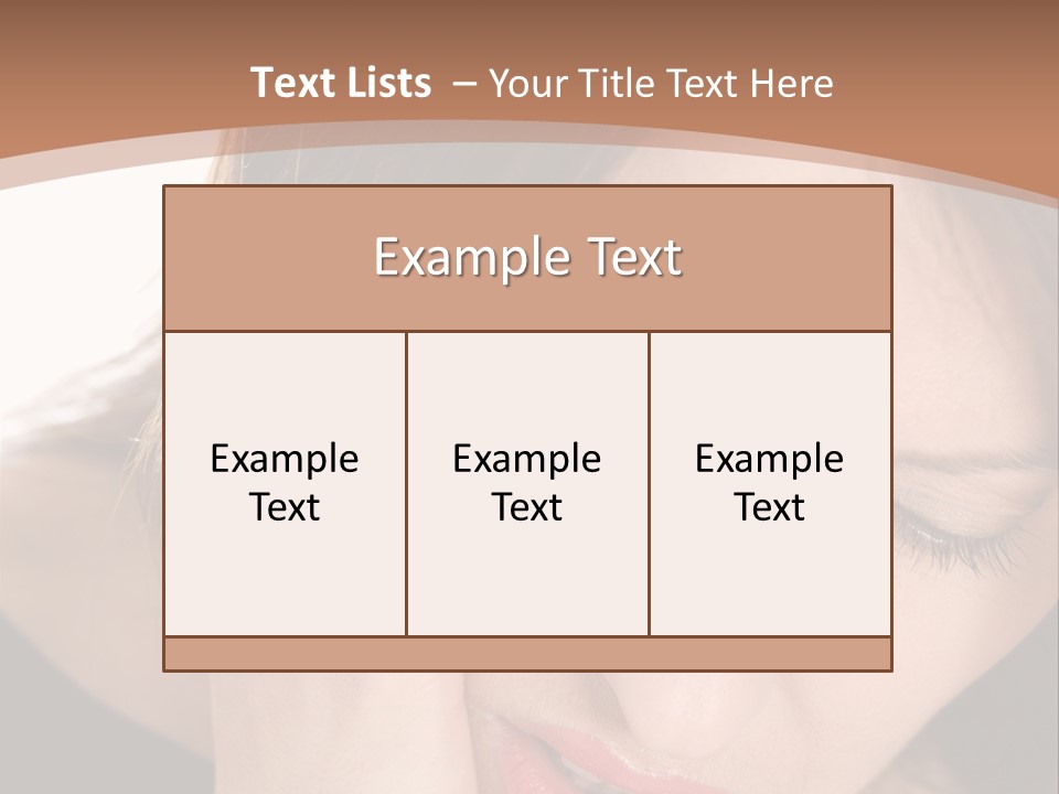 Hair Caucasian Cheek PowerPoint Template