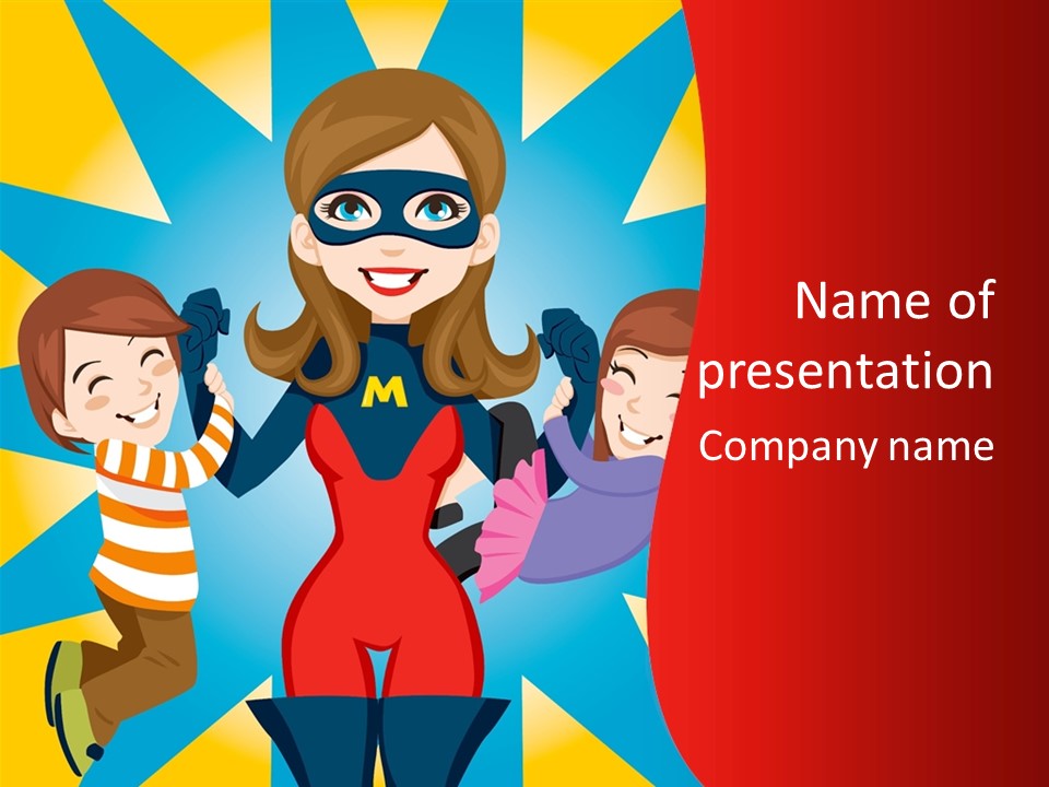 Beautiful Children Power PowerPoint Template