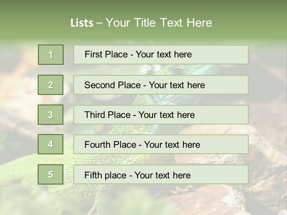 Juvenile Curlytail Green PowerPoint Template