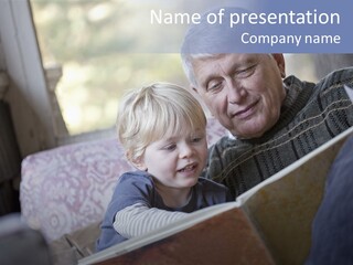 Happy Caucasian Comfortable PowerPoint Template