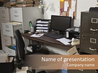 Busy Computer File PowerPoint Template