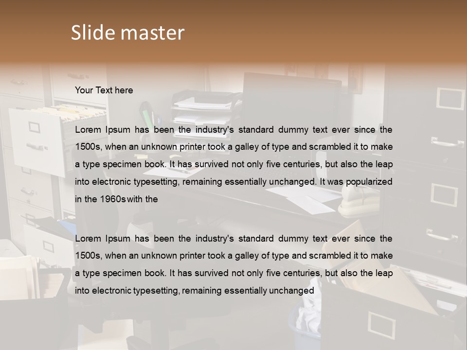 Busy Computer File PowerPoint Template