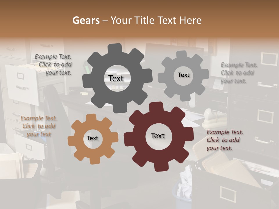 Busy Computer File PowerPoint Template