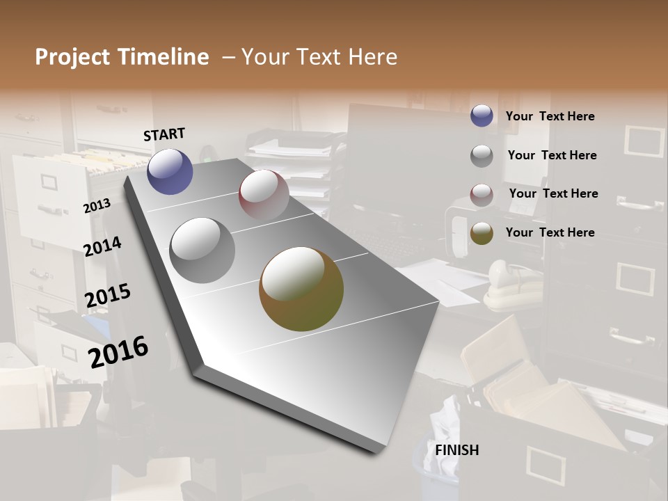 Busy Computer File PowerPoint Template