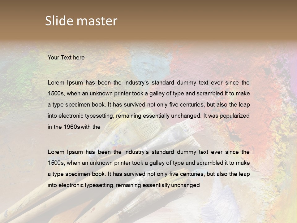 White Paintbrush Space PowerPoint Template