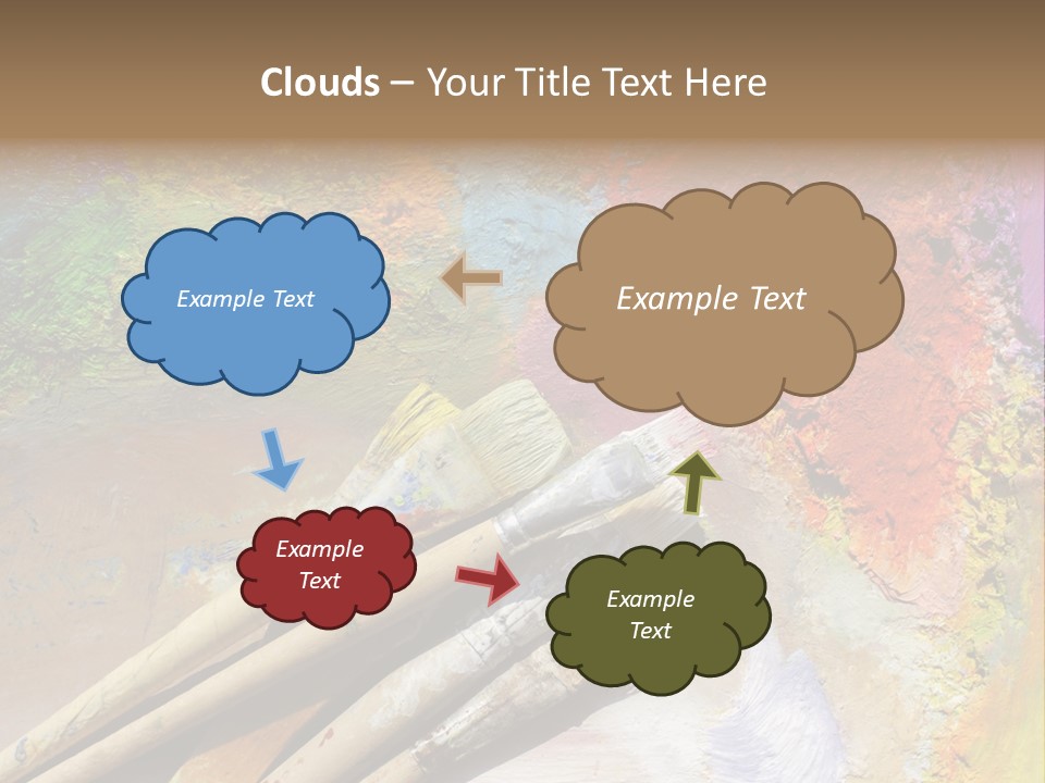 White Paintbrush Space PowerPoint Template