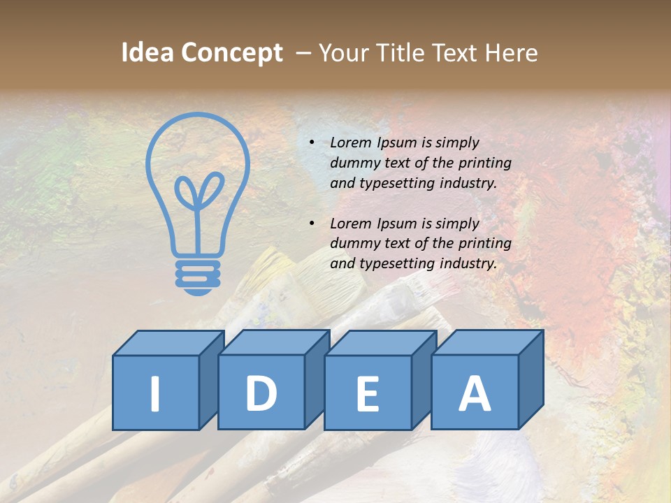 White Paintbrush Space PowerPoint Template