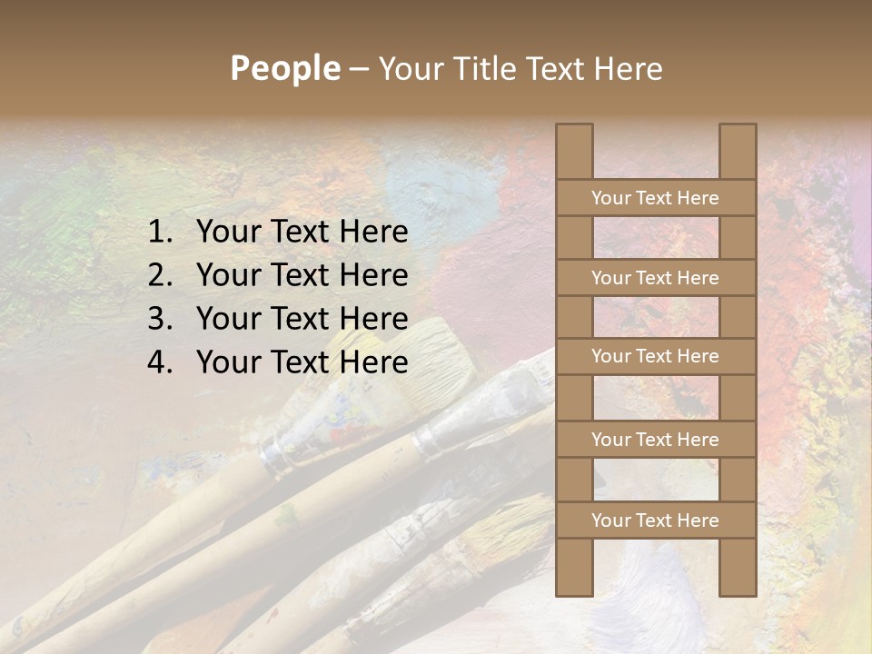 White Paintbrush Space PowerPoint Template