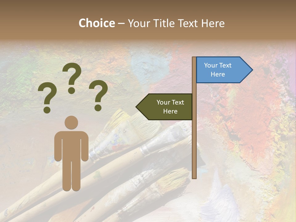 White Paintbrush Space PowerPoint Template