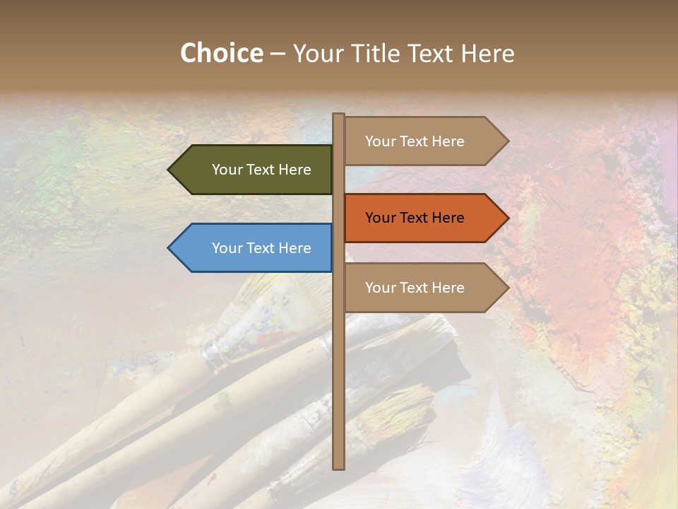 White Paintbrush Space PowerPoint Template