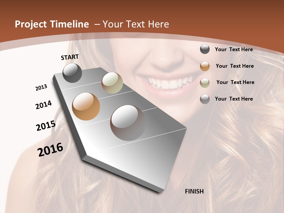 A Woman With Long Blonde Hair Smiling For The Camera PowerPoint Template