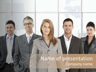 Young Team Staff PowerPoint Template