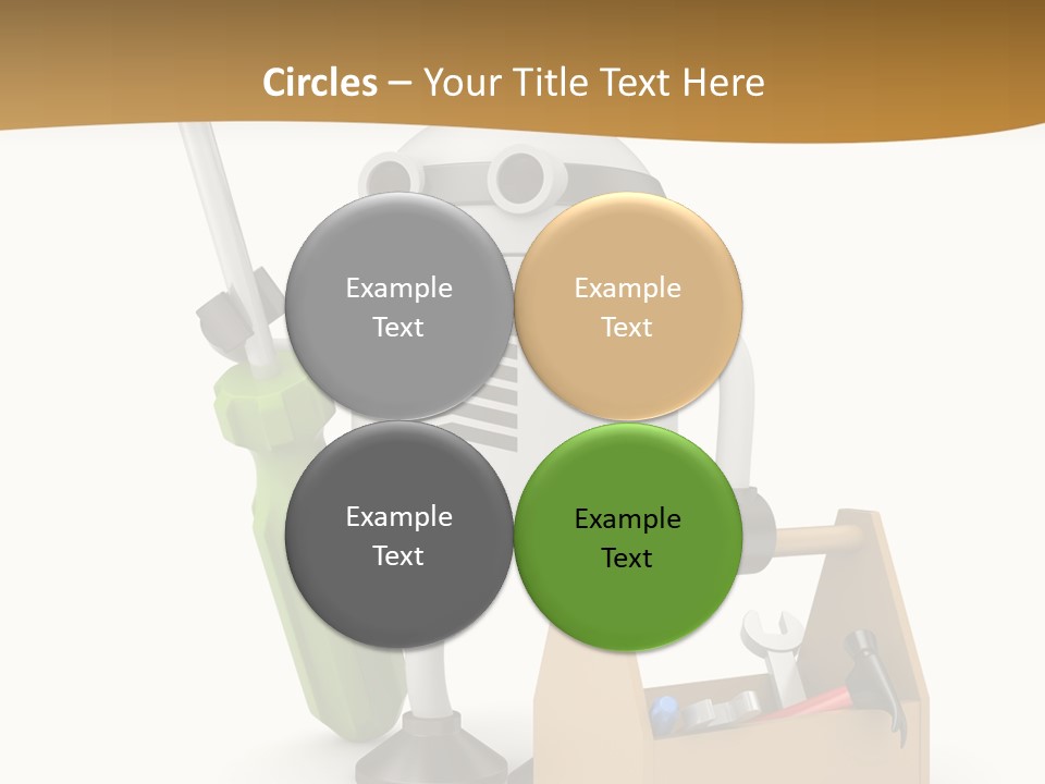 A Robot With A Tool In A Box On A White Background PowerPoint Template