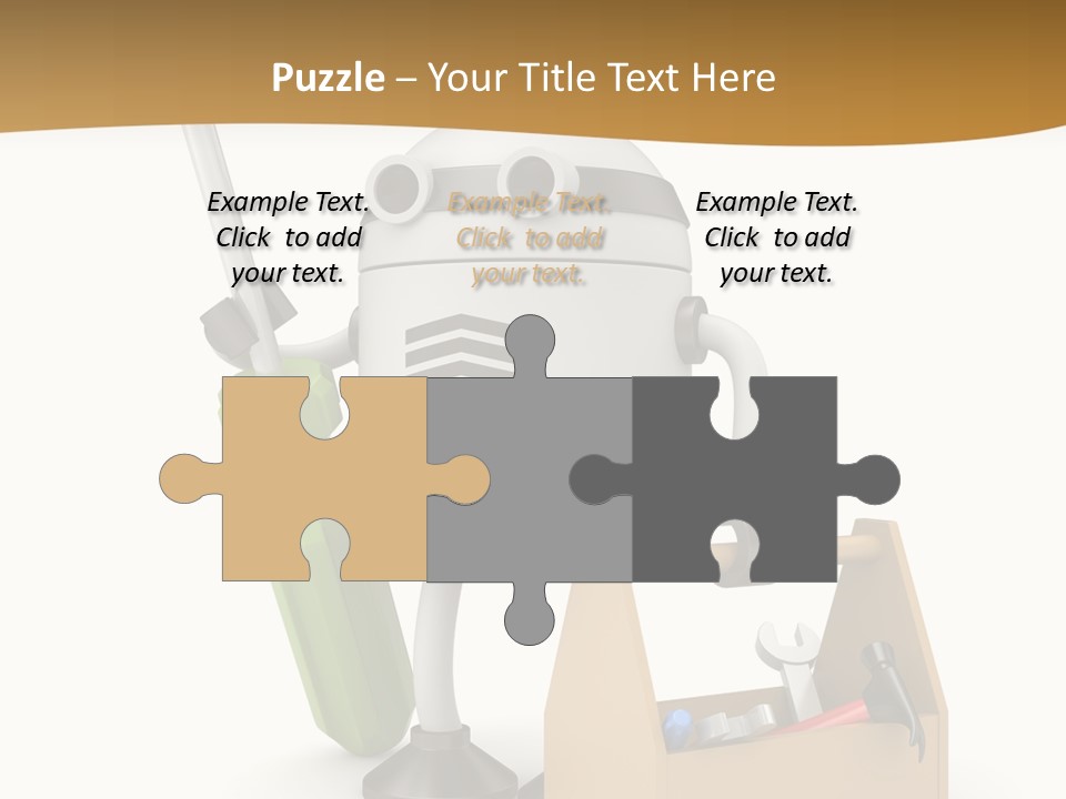 A Robot With A Tool In A Box On A White Background PowerPoint Template