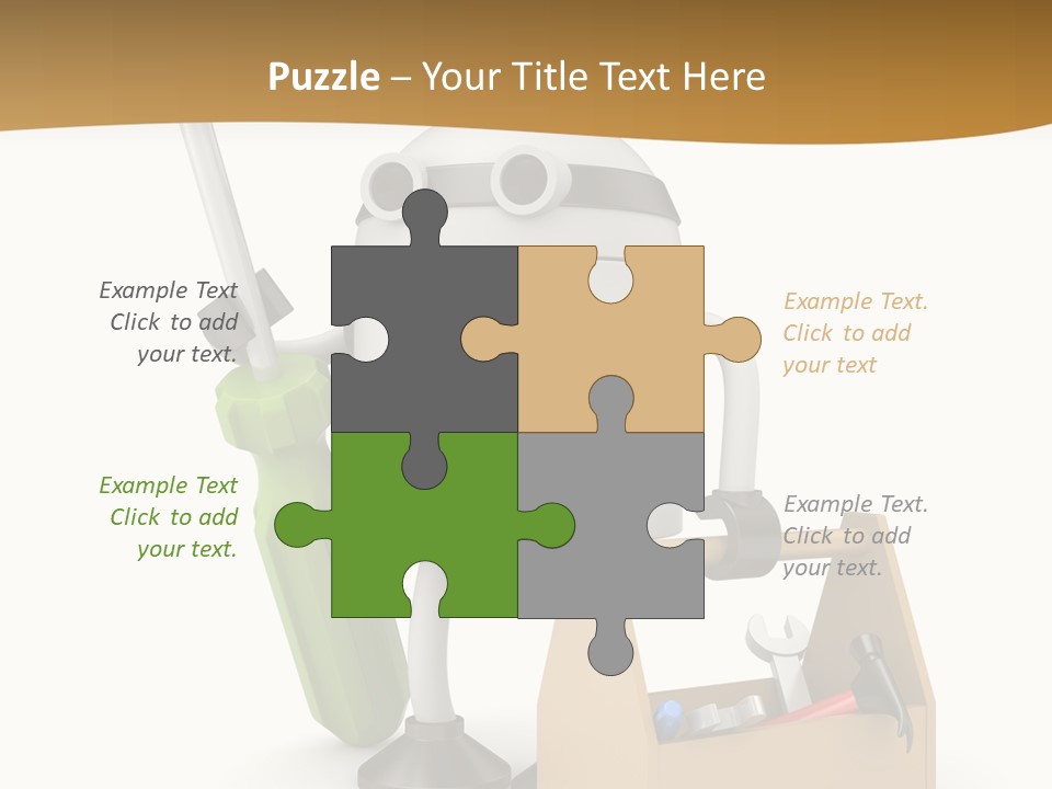 A Robot With A Tool In A Box On A White Background PowerPoint Template