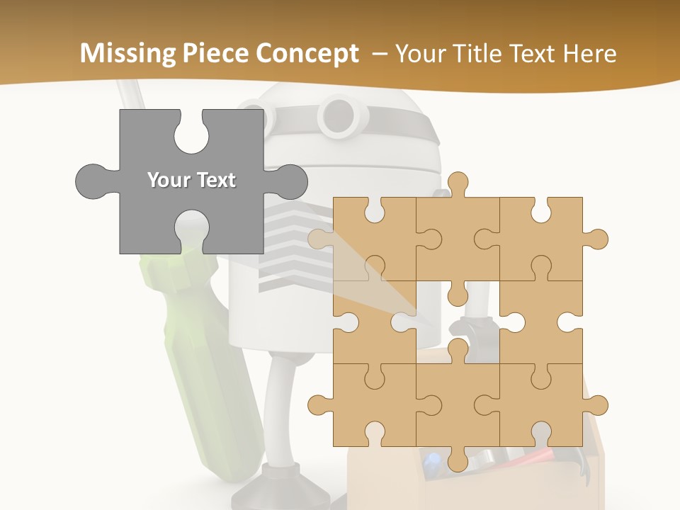 A Robot With A Tool In A Box On A White Background PowerPoint Template