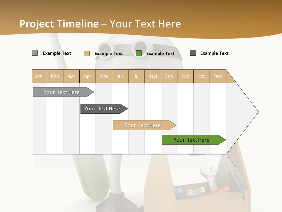 A Robot With A Tool In A Box On A White Background PowerPoint Template
