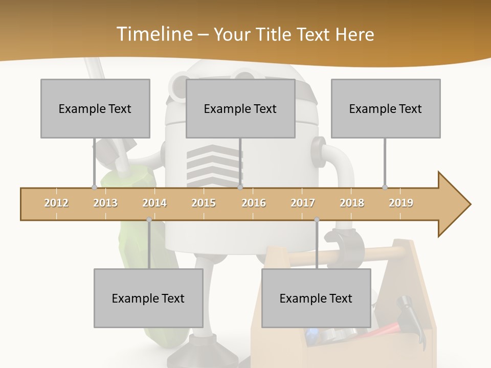 A Robot With A Tool In A Box On A White Background PowerPoint Template