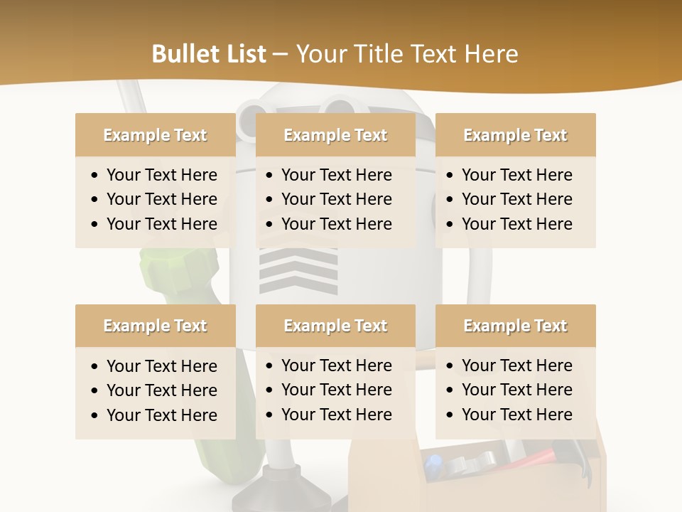 A Robot With A Tool In A Box On A White Background PowerPoint Template