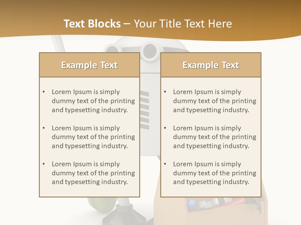 A Robot With A Tool In A Box On A White Background PowerPoint Template