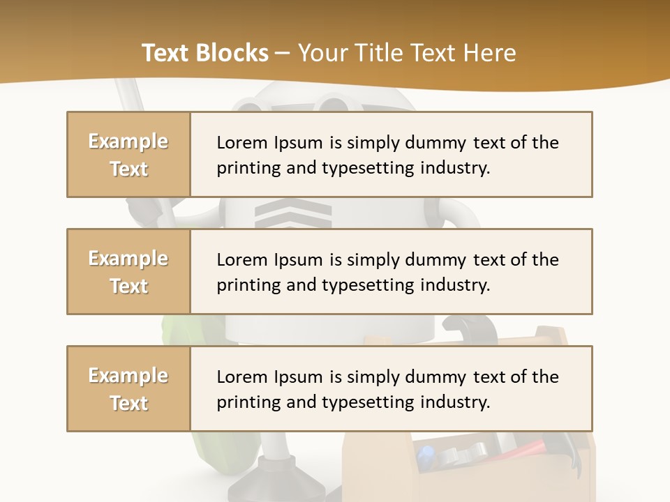 A Robot With A Tool In A Box On A White Background PowerPoint Template