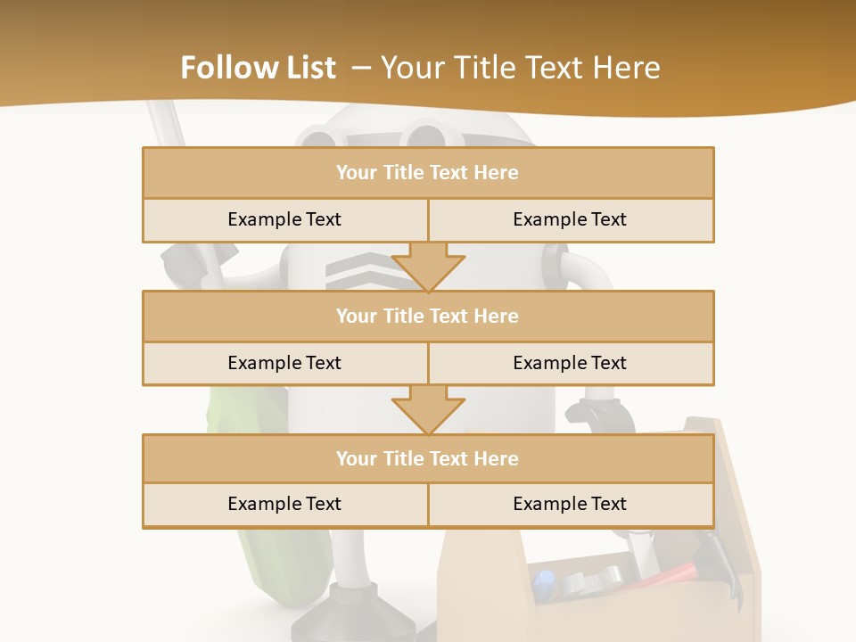 A Robot With A Tool In A Box On A White Background PowerPoint Template