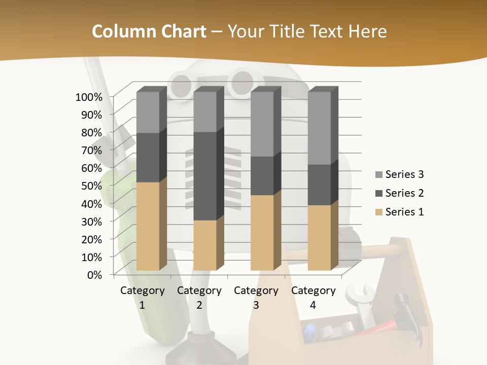 A Robot With A Tool In A Box On A White Background PowerPoint Template