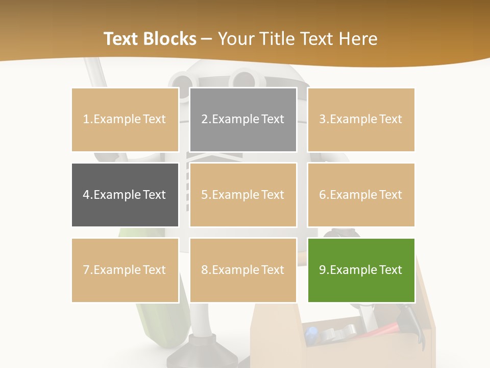 A Robot With A Tool In A Box On A White Background PowerPoint Template