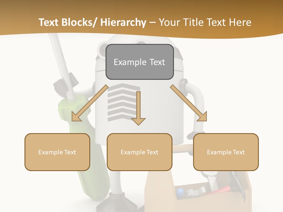 A Robot With A Tool In A Box On A White Background PowerPoint Template