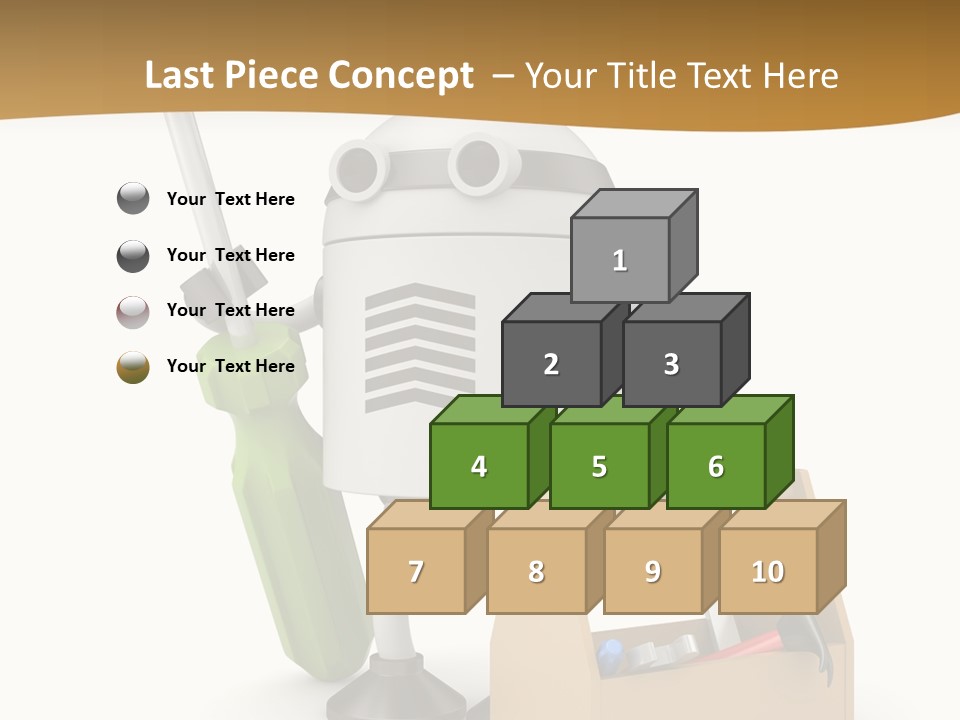 A Robot With A Tool In A Box On A White Background PowerPoint Template