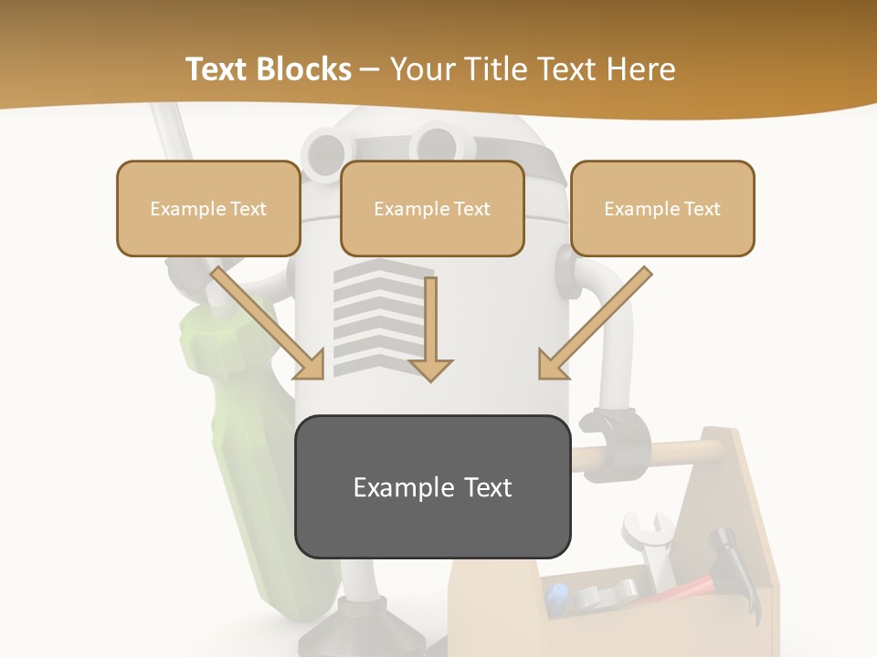 A Robot With A Tool In A Box On A White Background PowerPoint Template